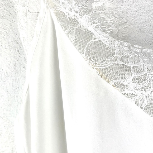 MAGNOLIA | 🤍 White Lace Trim Sheer Sleeveless V-Neck Sexy Blouse Tank Top - Picture 7 of 7